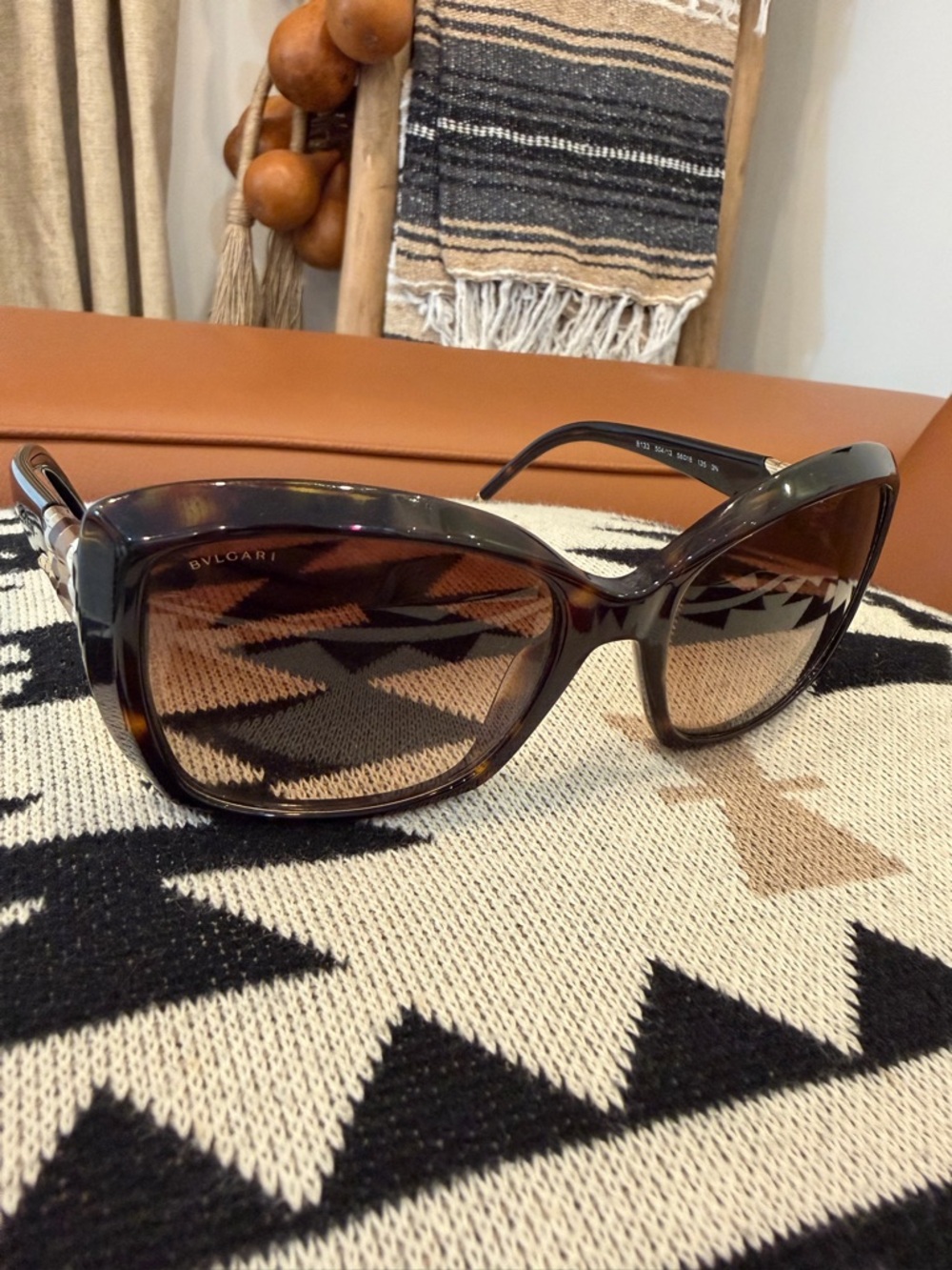 Bvlgari Vintage Tortoiseshell Sunglasses Gold Serpenti Detail Italy - Picture 4 of 7